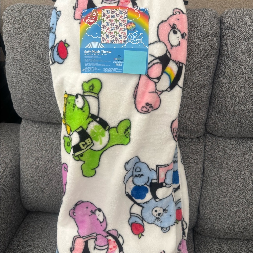 Care Bears Colorful Plush Throw Blanket